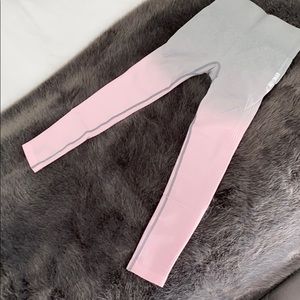 Gymshark Grey Pink Ombre Leggings (Brand New), XS